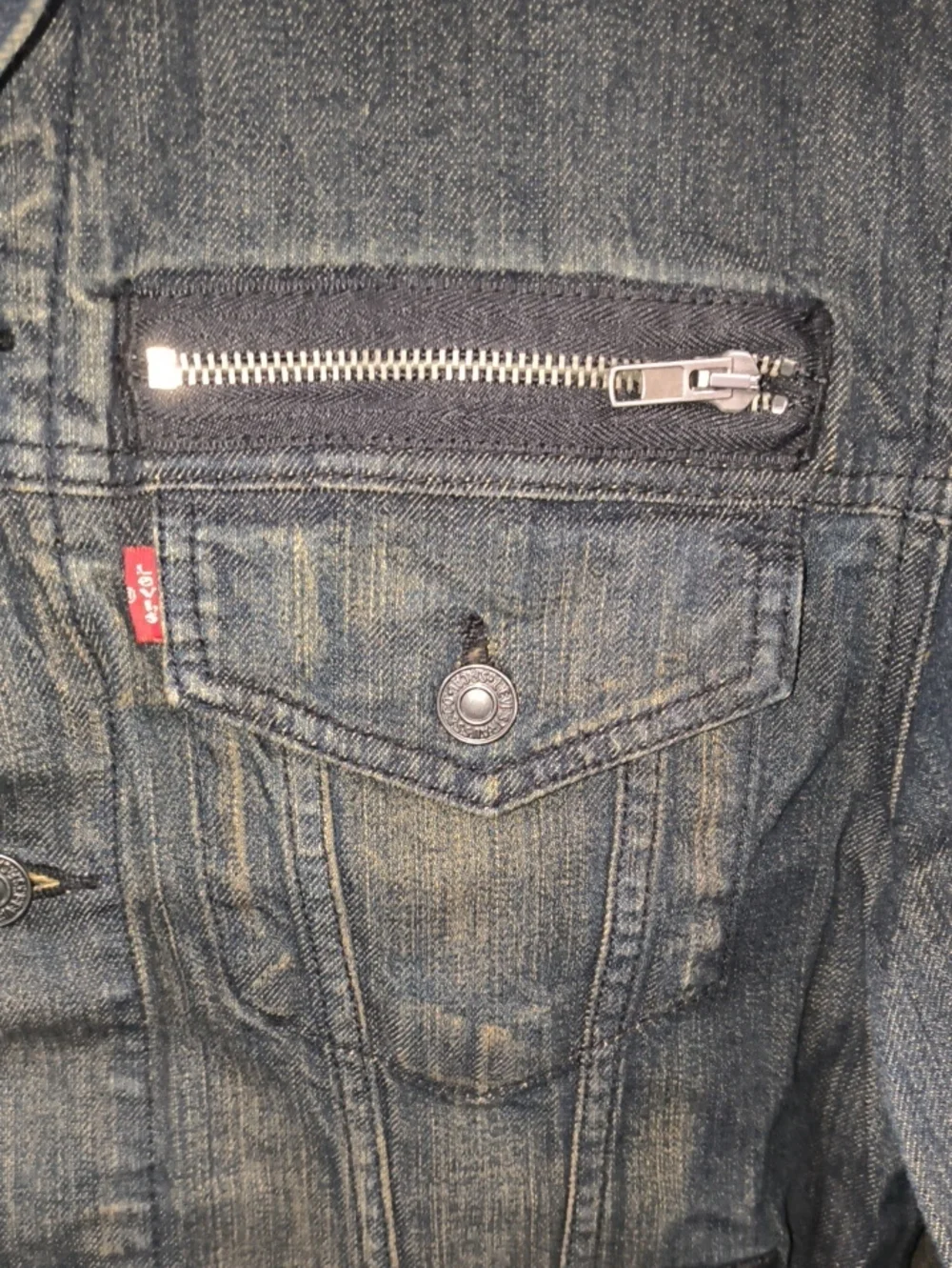 Levi's Men's Button Front Cotton Denim Trucker Jean Jacket Blue Black Medium